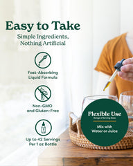 Herb Pharm aplicación del aceite tópico en piel mostrando uso seguro