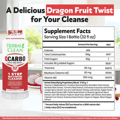 Herbal Clean Qcarbo32 etiqueta con instrucciones claras, facilita seguimiento seguro