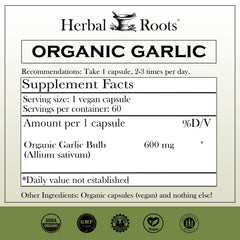 Herbal Roots primer plano de cápsula mostrando textura y fácil de tragar