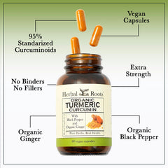 Herbal Roots etiqueta con sellos USDA Organic y cGMP, confianza en calidad