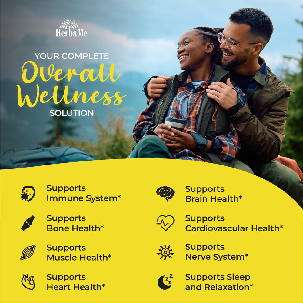 Manos sosteniendo la botella HerbaMe para apoyo diario de huesos