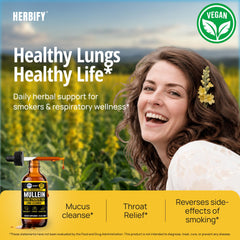 HERBIFY gotas en uso sobre una cuchara para mezclar en agua beneficio toma práctica