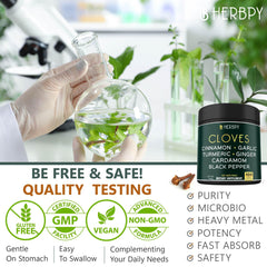 Herbpy 7en1 Clavo, frasco oscuro que preserva la potencia