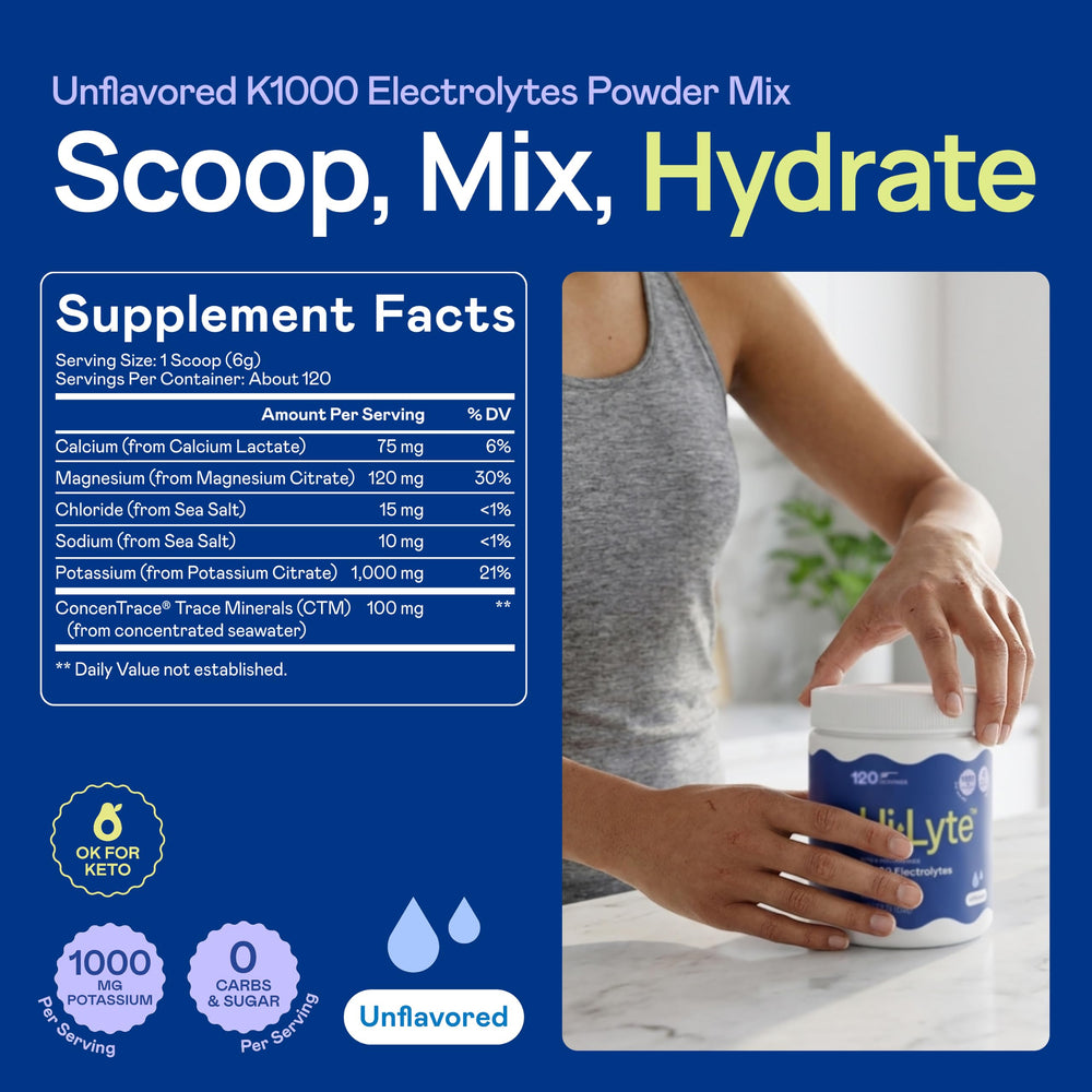 Hi-Lyte mezcla disuelta en vaso, hidratación instantánea para entrenos