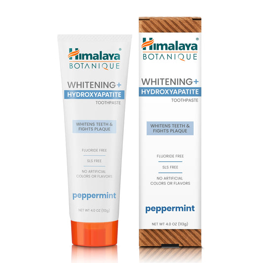 Himalaya frente del envase mostrando marca y beneficios para esmalte