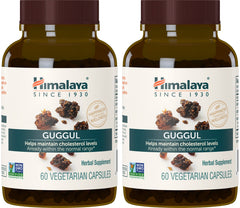 Himalaya Guggul frontal del envase mostrando diseño y cantidad del producto, confianza de marca