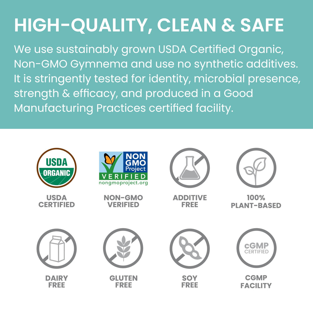 detalle del extracto de Gymnema Himalaya que ilustra pureza y concentración orgánica