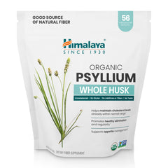 Himalaya envase frontal de psyllium husk orgánico mostrando presentación clara y limpia