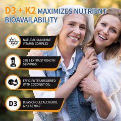 HiPlus D3-K2 con aceite de coco para mejor absorción