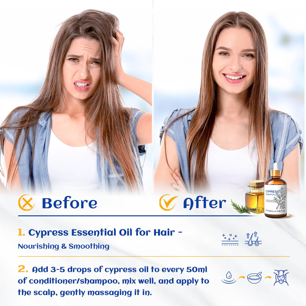 HIQILI aceite ciprés para cuidado suave de la piel.