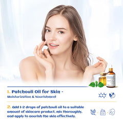 HIQILI aceite patchouli para cuidado de la piel, aroma calmante y nutritivo.