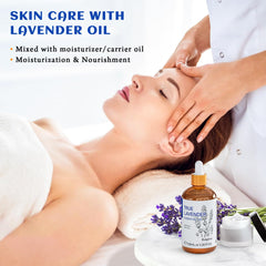 HIQILI Lavender Oil beside diffuser illustrating easy room aroma setup.