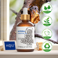 HIQILI Mirra Aceite Esencial: usos caseros para aromaterapia y cuidado personal.