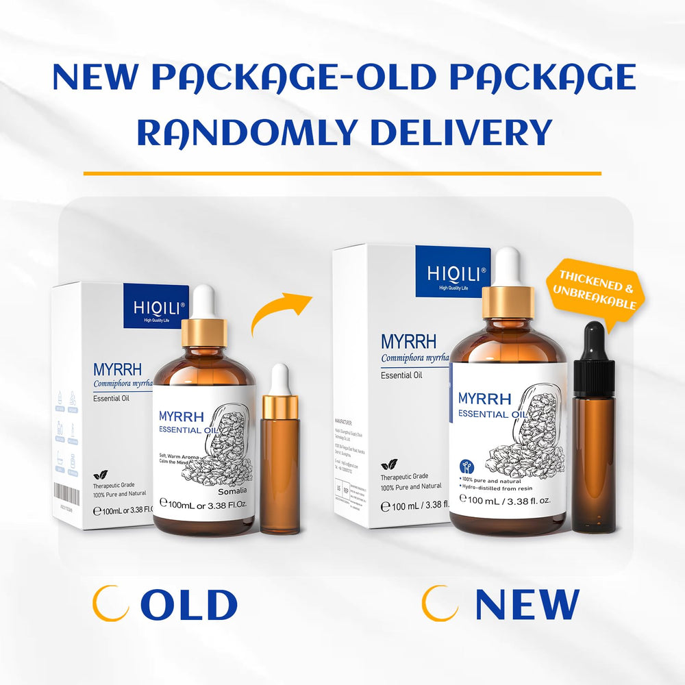 Aplicación suave HIQILI Mirra en piel diluida para cuidado diario.