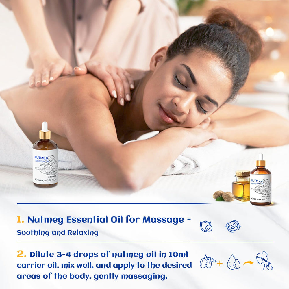 HIQILI Aceite de nuez moscada para masaje suave y relajante.