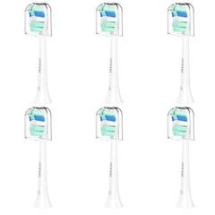 HOFAM vista frontal del pack de 6 cabezales compatible con Philips Sonicare, reemplazo fiable