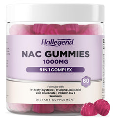 HOLLEGEND envase frontal mostrando gominolas NAC y beneficios claros