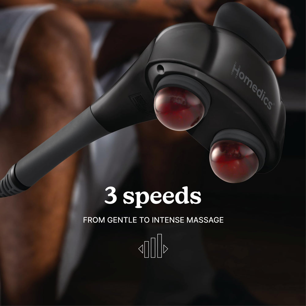 HoMedics comparación de tamaño mostrando portabilidad y manejo