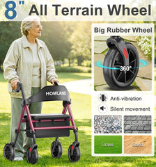 HOMLAND rollator plegado en maletero para transporte fácil