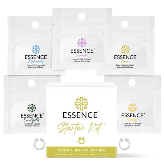 HONÉ kit frontal mostrando cinco anillos para iniciar aromaterapia portátil