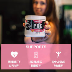 Honey Badger porción servida en vaso con agua, aporta energía preentreno rápida