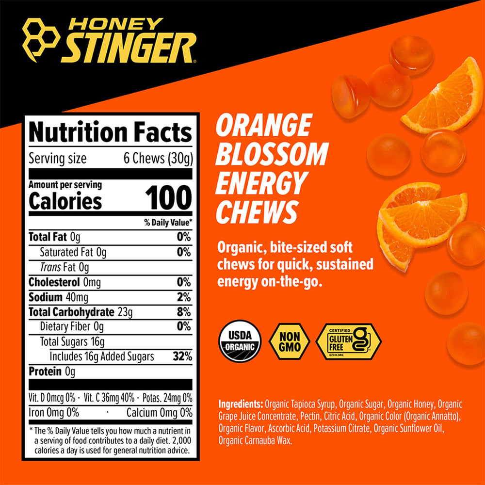Honey Stinger primer plano de la textura blanda resaltando absorción rápida