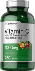 Horbäach envase frontal de Vitamin C 1000 mg mostrando cantidad y marca, aporta confianza