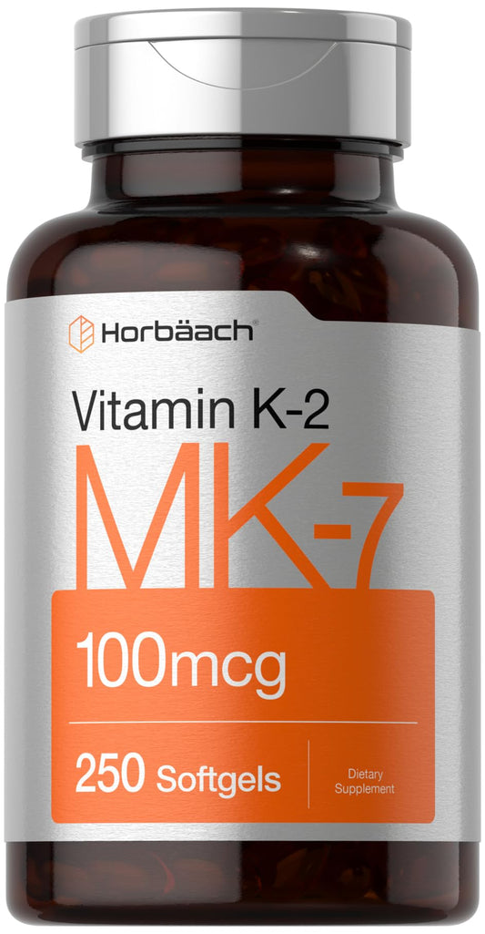 Horbäach frasco frontal mostrando 250 softgels para suministro prolongado