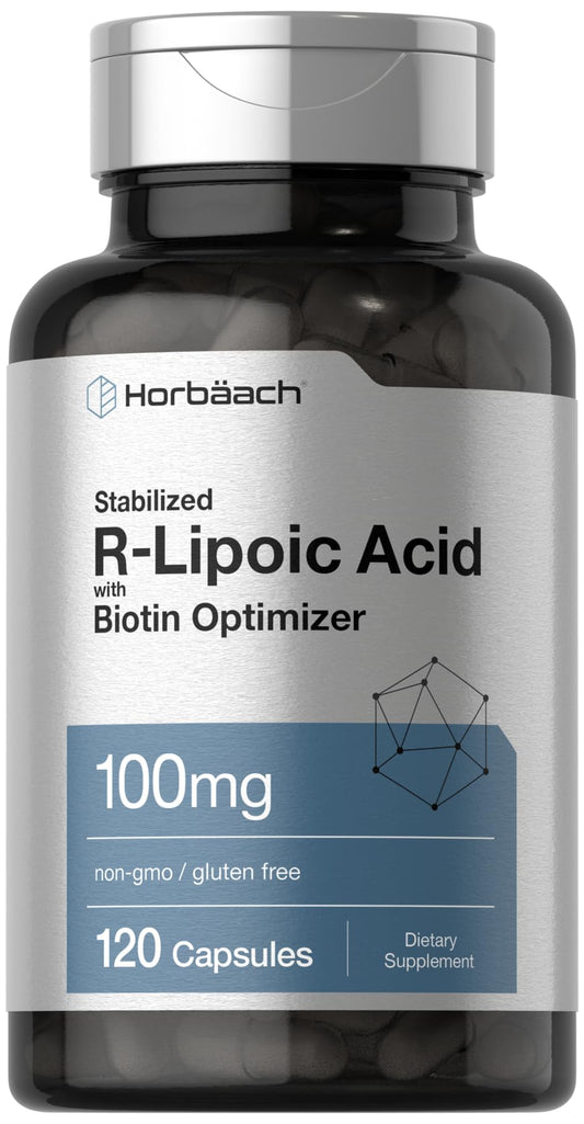 Horbaach r-lipoico acid botella para toma diaria fácil.