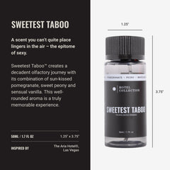 Hotel Collection aceite Sweetest Taboo textura clara muestra pureza