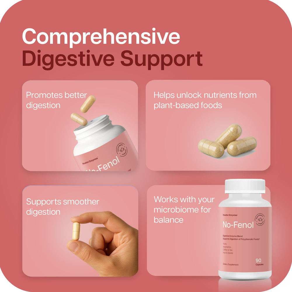 Opened No-Fenol capsules ready to mix into a meal.