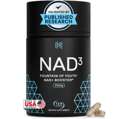 HPN NAD3 frasco frontal mostrando cantidad y marca, aporta confianza