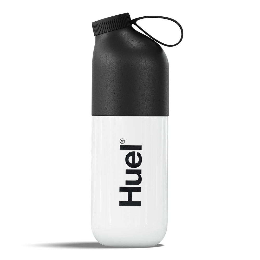 Huel botella mezcladora frontal con tapa atornillable y aspecto duradero