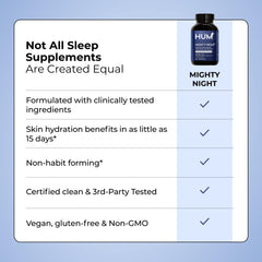 Hum Mighty Night uso nocturno para apoyar salud y renovación de la piel