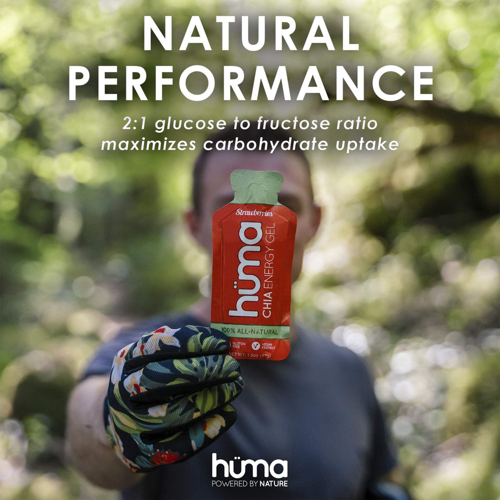 HÜMA CHIA ENERGY GEL etiqueta de ingredientes claros y naturales, confianza