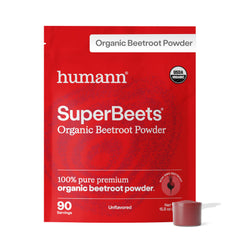 HumanN envase frontal mostrando SuperBeets, presentación clara y orgánica