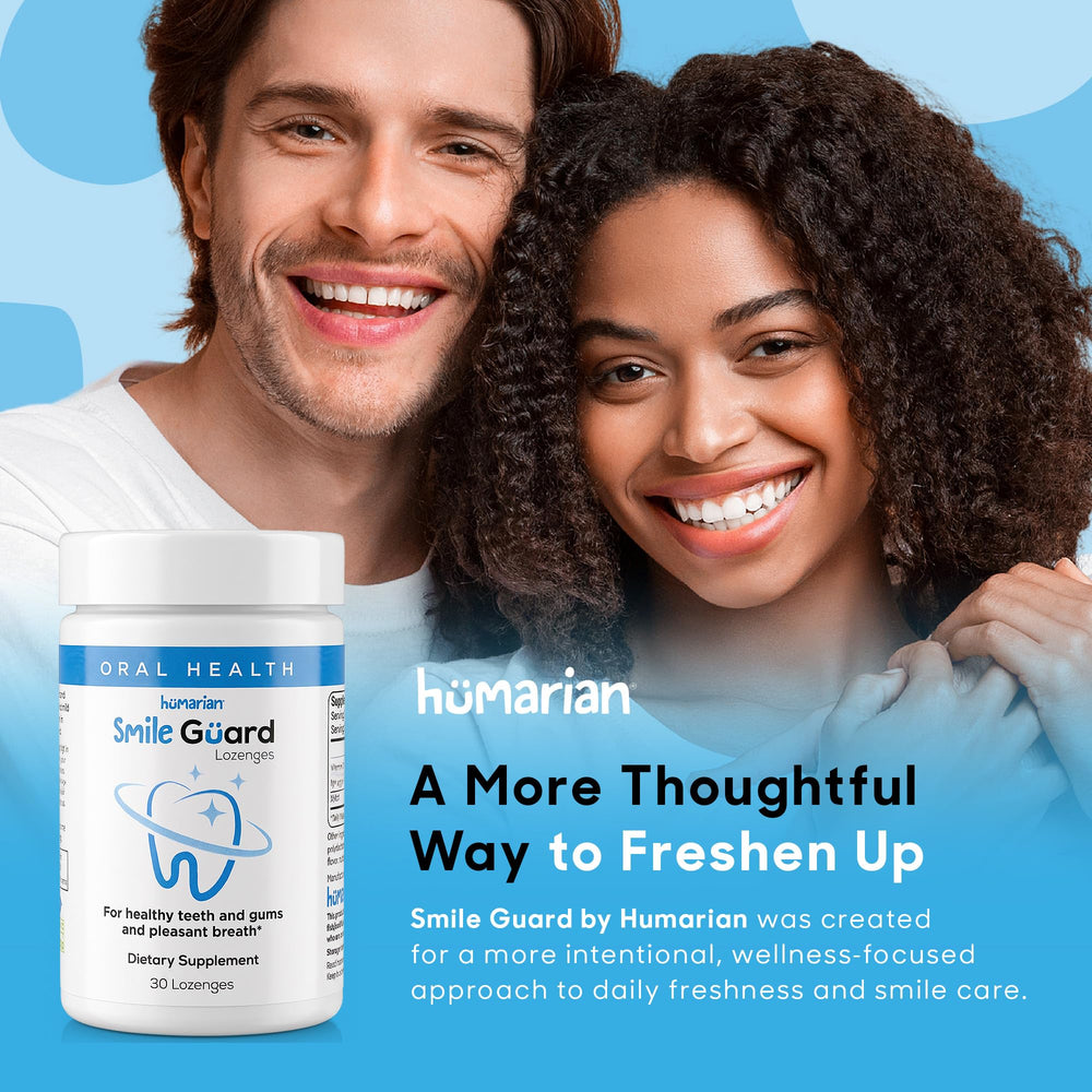 Humarian pastillas Smile Guard en entorno de baño, refuerza integración en rutina