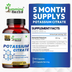 Humming Herbs detalle de tabla nutricional con potasio elemental claro
