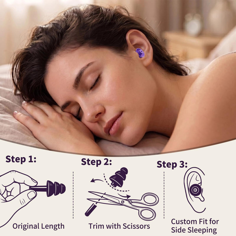 Hurdilen tapón en oído de persona durmiendo de lado — ajuste sin presión