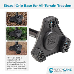 HurryCane base SteadiGrip de tres puntas que aumenta la tracción