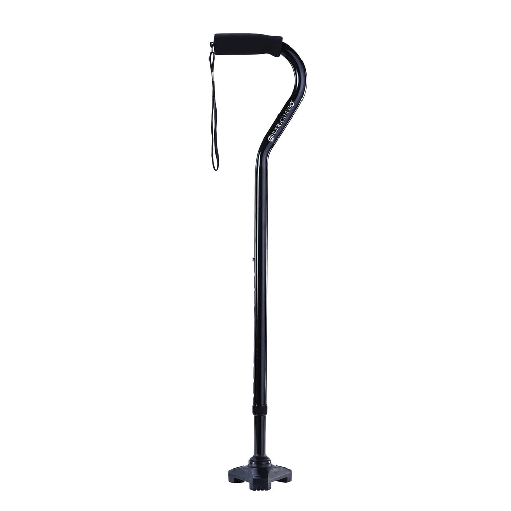 HurryCane Go frontal mostrando base SteadiGrip para mayor estabilidad
