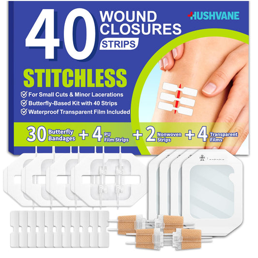 HUSHVANE empaque frontal mostrando 40 unidades y ventaja portabilidad