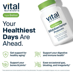 Hyperbiotics vista lateral de botella y caja que comunica confianza de marca