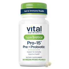 Hyperbiotics vista frontal del envase muestra uso diario conveniente