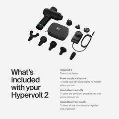 Hyperice Hypervolt 2 dentro de estuche de viaje para transporte seguro