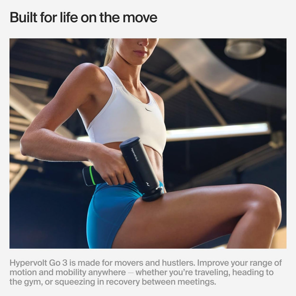 Hyperice Hypervolt Go 3 detalle del mango ergonómico para control cómodo