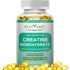 HZZYPLANT empaque frontal mostrando creatina 5000mg y conveniencia