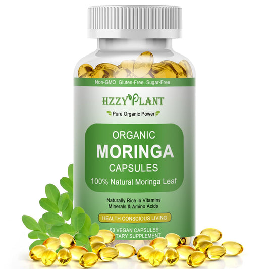 HZZYPLANT Moringa capsulas suaves en botella para energia y bienestar