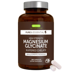 Igennus frasco frontal del suplemento magnesio glicinato mostrando etiqueta clara y beneficios