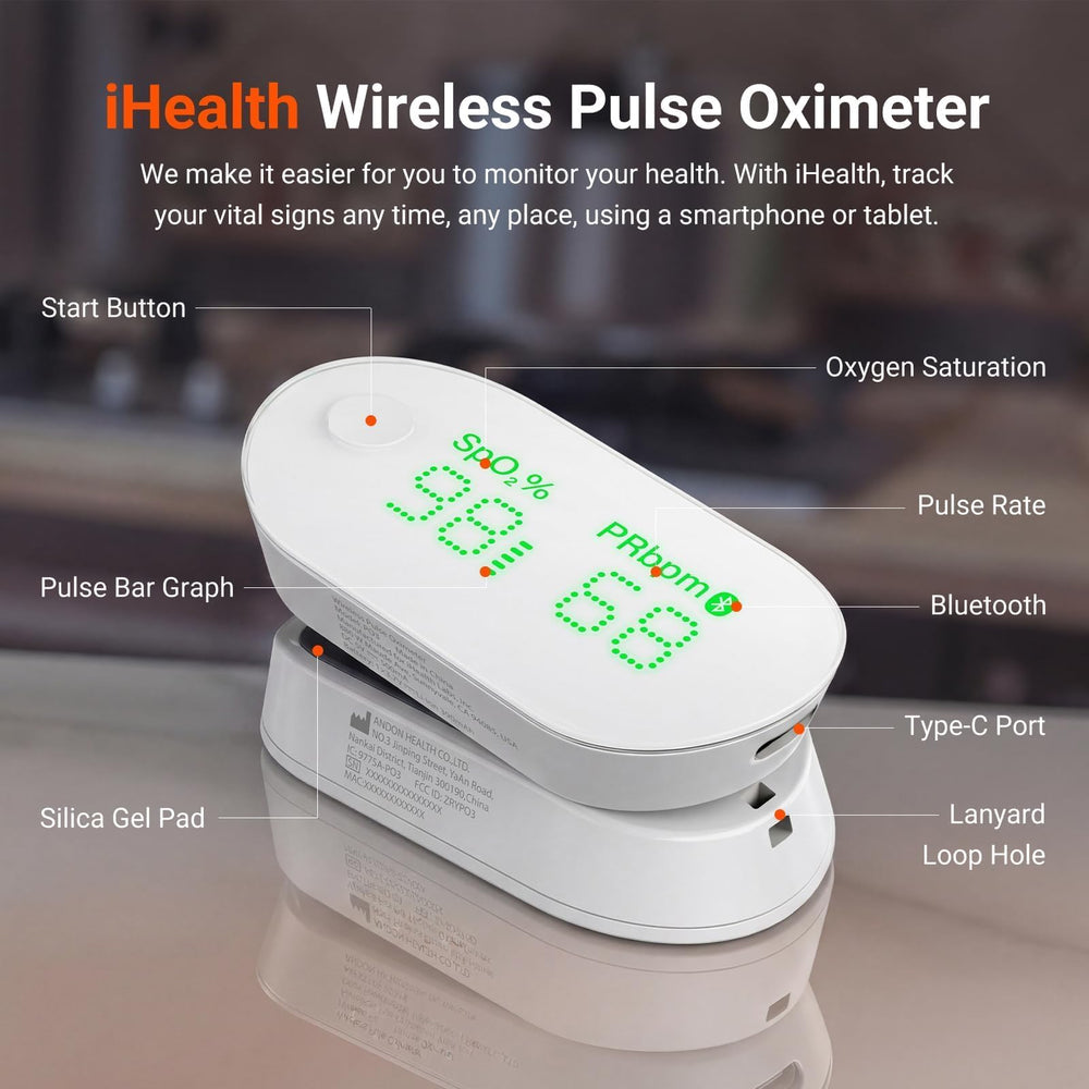 iHealth cable micro-USB incluido para recarga rápida y sin pilas